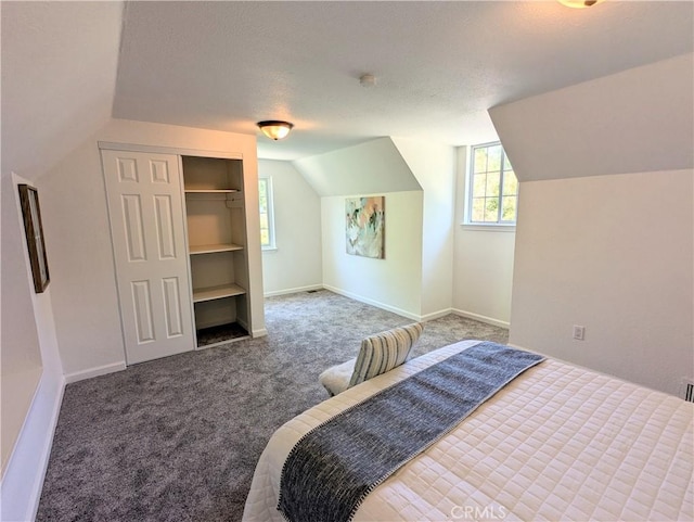 1785 Durham Dayton, Durham, CA 95938 - carpeted bedroom featuring vaulted ceiling, a closet, and a textured ceiling
