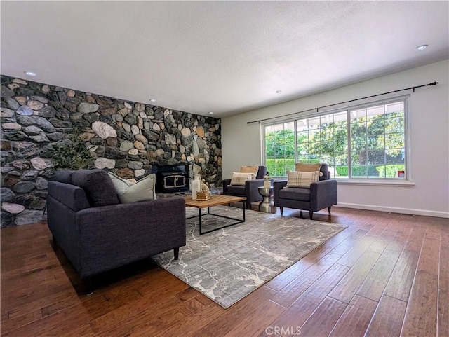 1785 Durham Dayton, Durham, CA 95938 - living room with a wood stove and hardwood / wood-style floors
