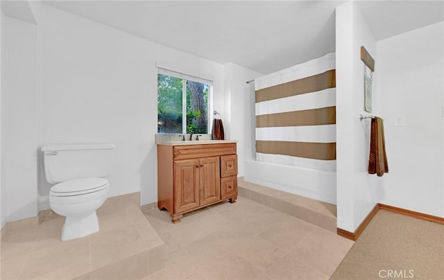 1785 Durham Dayton, Durham, CA 95938 - full bathroom with vanity, shower / tub combo with curtain, and tile patterned floors