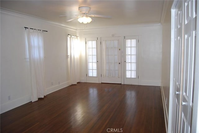 4316 E Wehrle Ct, Long Beach, CA 90804 - entrance foyer featuring ceiling fan, wood finished floors, and crown molding