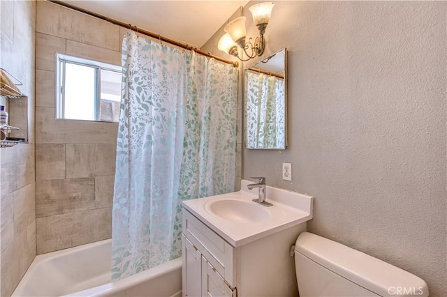 4430 W 166th St, Lawndale, CA 90260 - bathroom featuring vanity, shower / bath combination with curtain, and a textured wall