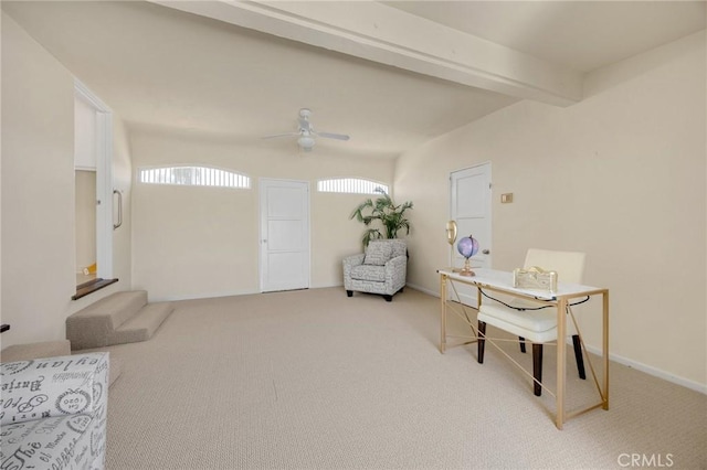313 S Pickering Way, Montebello, CA 90640 - carpeted office space with a ceiling fan and beamed ceiling