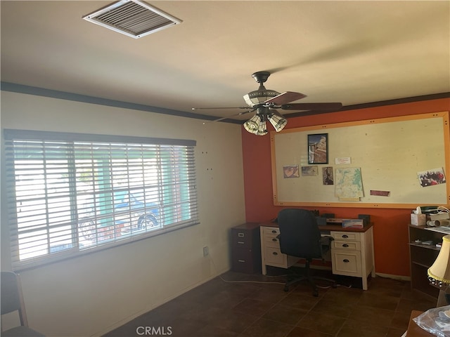 28957 Glen Oaks Dr, Menifee, CA 92586 - office featuring healthy amount of natural light and a ceiling fan