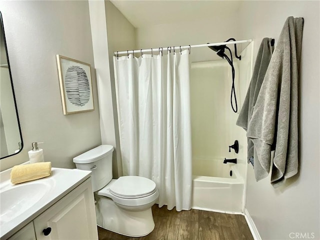 22801 Nolan St, Lake Forest, CA 92630 - full bathroom featuring vanity, wood finished floors, and shower / bathtub combination with curtain