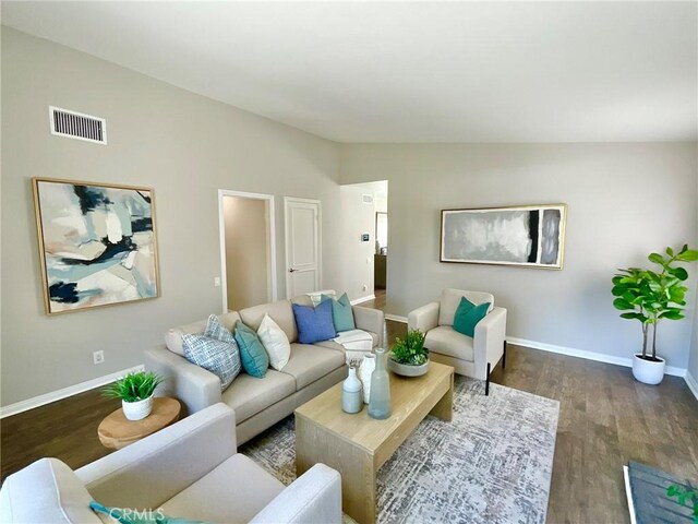22801 Nolan St, Lake Forest, CA 92630 - living area featuring wood finished floors and lofted ceiling