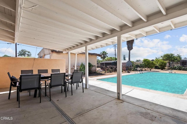 9818 Firebird Ave, Whittier, CA 90605 - outdoor pool featuring a patio and outdoor dining space