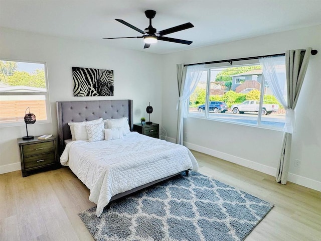 7118 Stanford Ave, La Mesa, CA 91942 - bedroom featuring light wood-type flooring and a ceiling fan