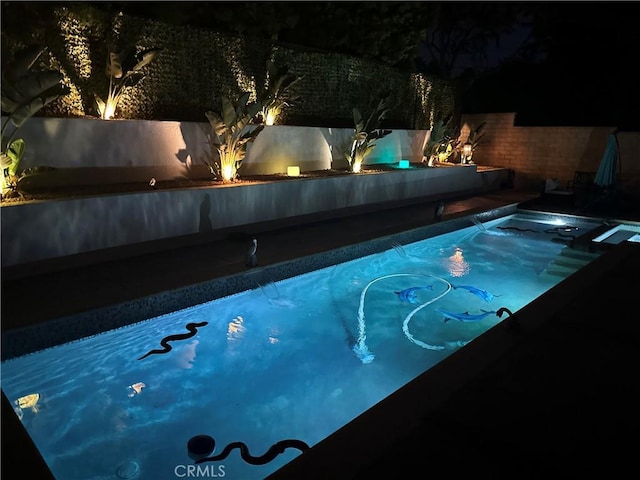 13191 Honeybee St, Moorpark, CA 93021 - pool at twilight featuring a hot tub