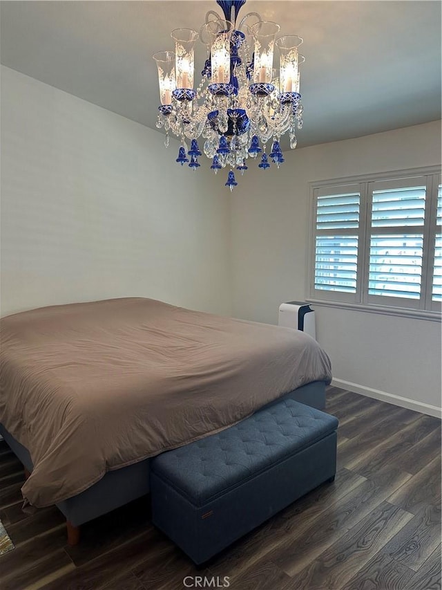13191 Honeybee St, Moorpark, CA 93021 - bedroom featuring wood finished floors and a chandelier