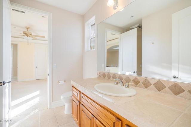 2110 Ravoli Dr, Oxnard, CA 93035 - bathroom featuring vanity, ceiling fan, and tile patterned flooring