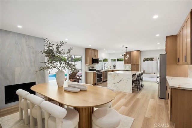 24091 Marathon St, Mission Viejo, CA 92691 - dining area featuring recessed lighting and light wood finished floors