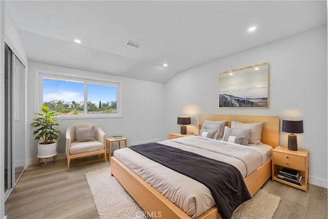 24091 Marathon St, Mission Viejo, CA 92691 - bedroom featuring recessed lighting, light wood finished floors, and lofted ceiling