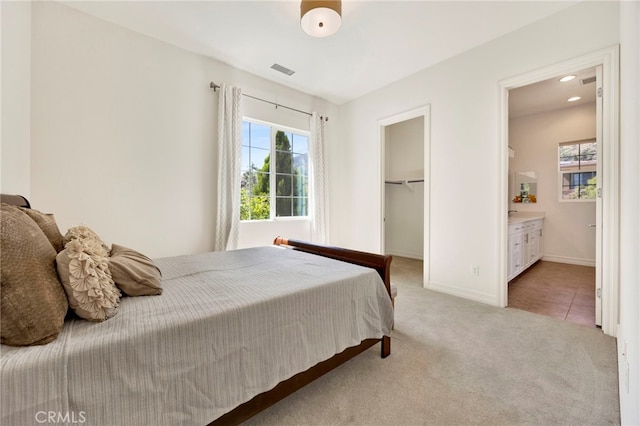 538 Francesca Ln, Glendora, CA 91741 - bedroom featuring light colored carpet, a walk in closet, ensuite bath, and a closet