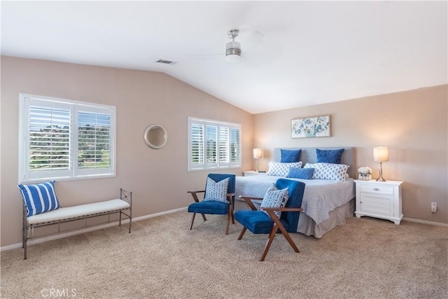 8674 Paseo De Vaca, Atascadero, CA 93422 - carpeted bedroom featuring lofted ceiling and a ceiling fan