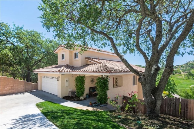 8674 Paseo De Vaca, Atascadero, CA 93422 - mediterranean / spanish-style house with driveway, a tiled roof, and stucco siding