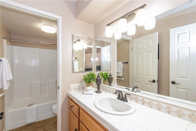 8674 Paseo De Vaca, Atascadero, CA 93422 - bathroom featuring vanity, shower / bathtub combination, and tile patterned flooring