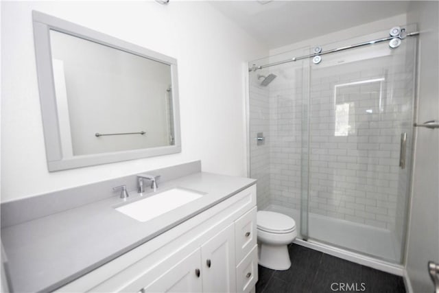 16377 Lakeshore Dr Unit 4D, Lake Elsinore, CA 92530 - bathroom featuring vanity and a shower stall