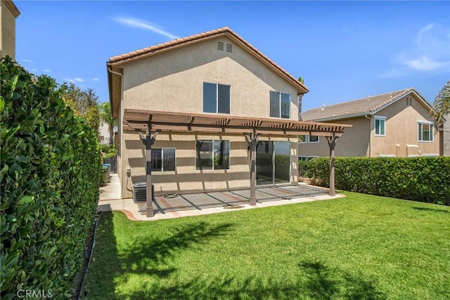19900 Mariposa Creek Way, Porter Ranch, CA 91326 - rear view of house with a pergola, stucco siding, and a patio area