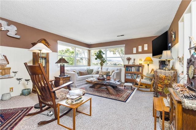 1595 15th St, Los Osos, CA 93402 - carpeted living room with a textured ceiling
