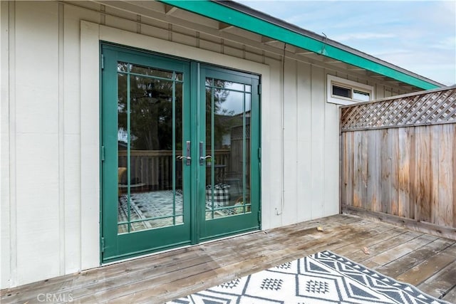1595 15th St, Los Osos, CA 93402 - view of exterior entry with french doors and a wooden deck