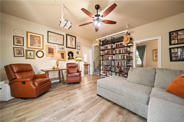 1711 Shasta St, Anderson, CA 96007 - living room with ceiling fan and wood finished floors