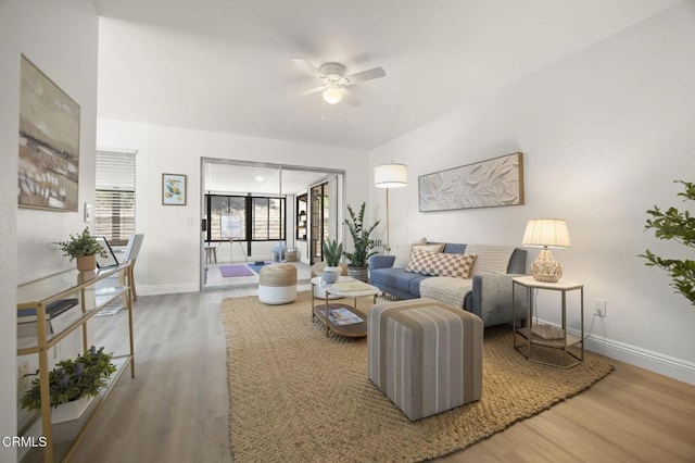 5217 Hillridge Dr, Camarillo, CA 93012 - living area featuring wood finished floors and a ceiling fan