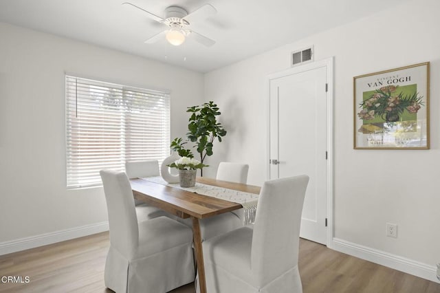 5217 Hillridge Dr, Camarillo, CA 93012 - dining space with light wood-style flooring and ceiling fan