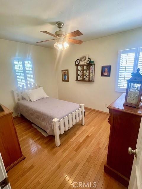 15343 Leahy Ave, Bellflower, CA 90706 - bedroom featuring light wood-style flooring and a ceiling fan