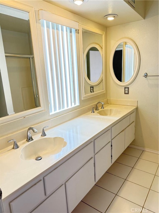1767 Vasili Ln, Beaumont, CA 92223 - full bath with tile patterned floors and double vanity