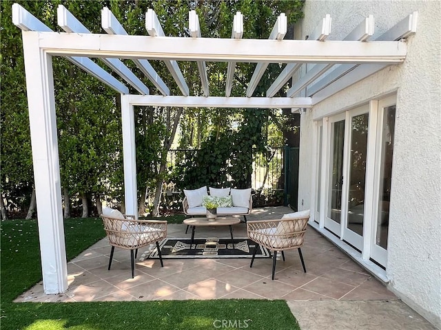 16815 Bajio Rd, Encino, CA 91436 - view of patio / terrace with a pergola and outdoor lounge area