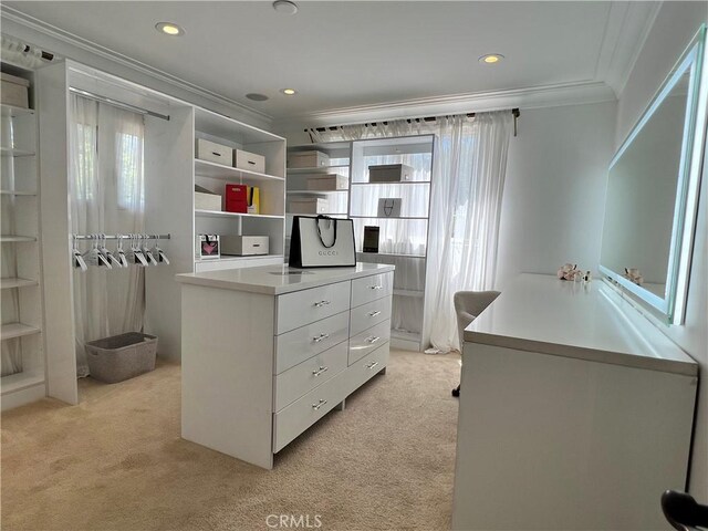 16815 Bajio Rd, Encino, CA 91436 - walk in closet featuring light colored carpet