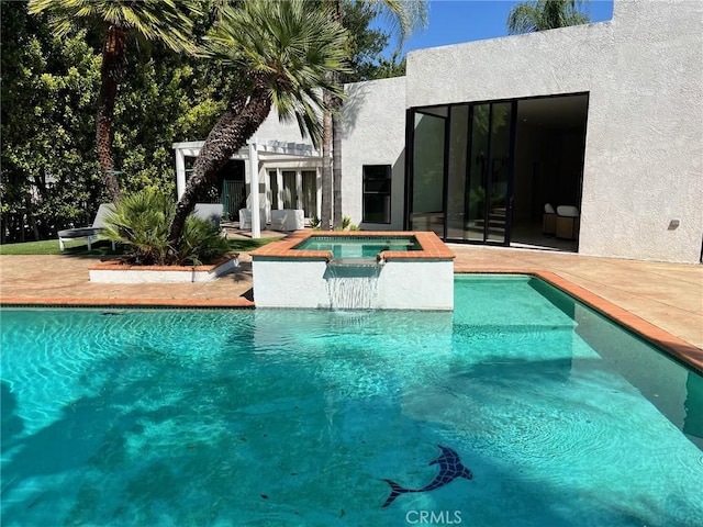16815 Bajio Rd, Encino, CA 91436 - view of swimming pool with a pool with connected hot tub and a patio area