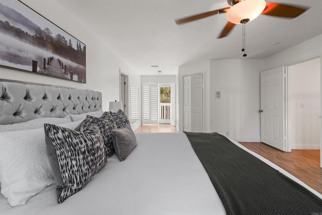 15696 Oakstand Rd, Poway, CA 92064 - bedroom with wood finished floors and ceiling fan