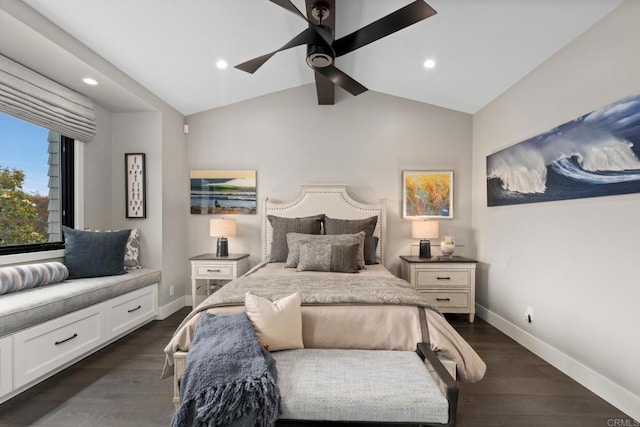 7133 Linden, Carlsbad, CA 92011 - bedroom featuring dark wood finished floors, ceiling fan, and recessed lighting