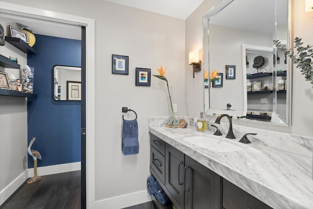 7133 Linden, Carlsbad, CA 92011 - bathroom featuring vanity and wood finished floors