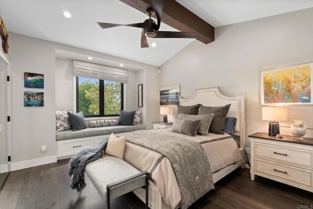 7133 Linden, Carlsbad, CA 92011 - bedroom featuring dark wood-style flooring, recessed lighting, and a ceiling fan