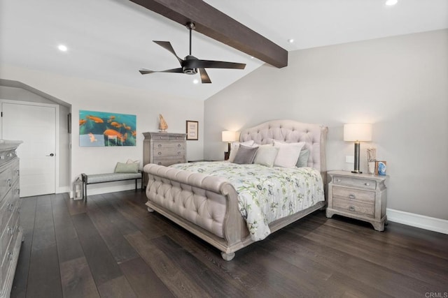 7133 Linden, Carlsbad, CA 92011 - bedroom featuring dark wood-style floors, recessed lighting, and a ceiling fan