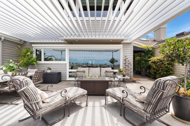 7133 Linden, Carlsbad, CA 92011 - view of patio with an outdoor hangout area and a pergola