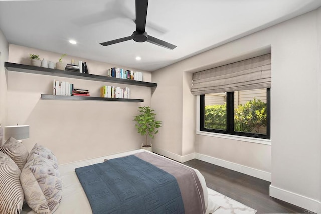 7133 Linden, Carlsbad, CA 92011 - bedroom with recessed lighting, wood finished floors, and a ceiling fan