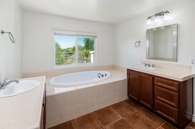 33740 Sattui St, Temecula, CA 92592 - full bathroom featuring vanity, a bath, and tile patterned flooring