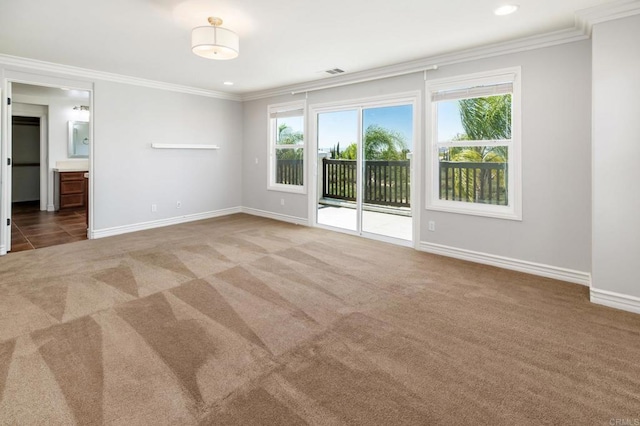 33740 Sattui St, Temecula, CA 92592 - spare room featuring carpet flooring, crown molding, and recessed lighting