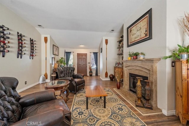 935 Running Stag Way, Paso Robles, CA 93446 - living area with wood finished floors and a premium fireplace