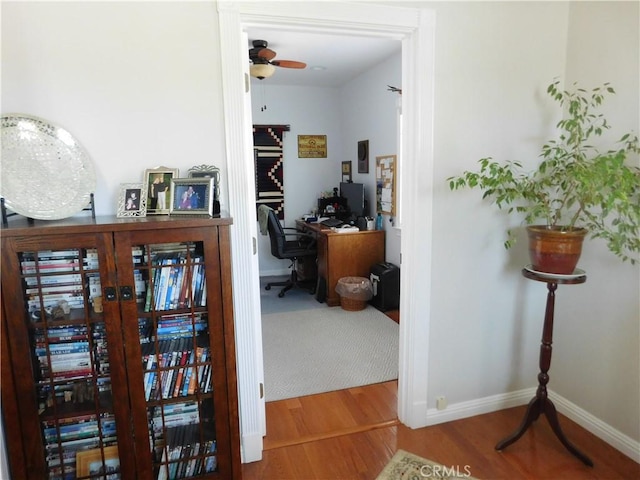 620 N La Sena Ave, West Covina, CA 91790 - corridor with an office area and wood finished floors