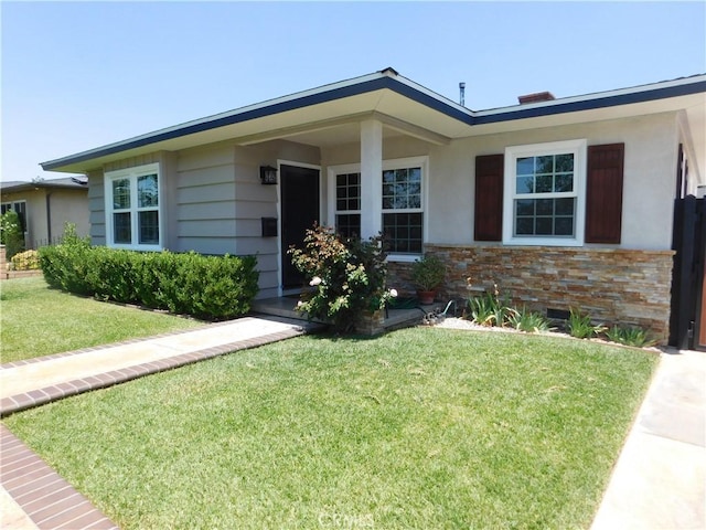 620 N La Sena Ave, West Covina, CA 91790 - single story home featuring a front yard, stone siding, and stucco siding