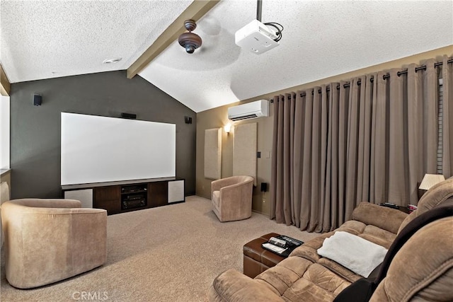 42244 Cosmic Dr, Temecula, CA 92592 - carpeted cinema room featuring a wall unit AC and a textured ceiling