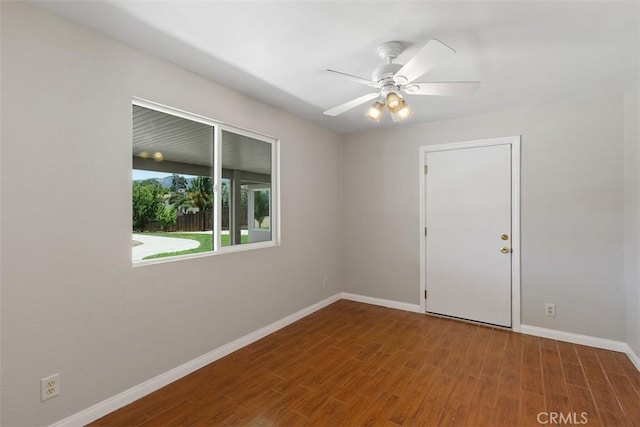 21285 Shoemaker Ln, Wildomar, CA 92595 - unfurnished room with wood finished floors and a ceiling fan
