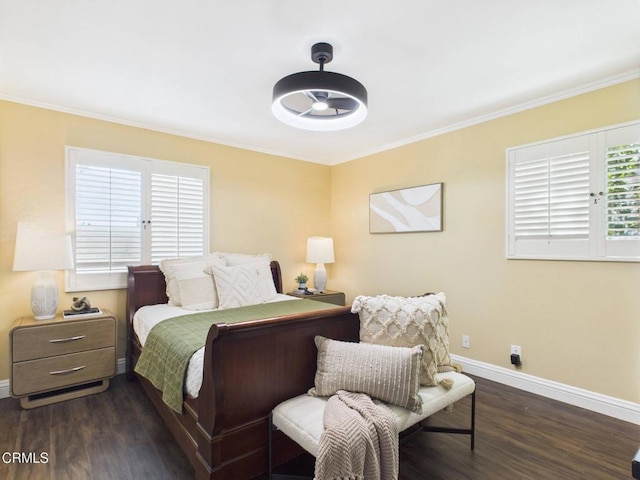 2025 N Chouteau St, Orange, CA 92865 - bedroom with dark wood-style flooring and crown molding
