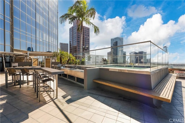 1100 Wilshire Blvd Unit 1707, Los Angeles, CA 90017 - view of patio featuring a view of city