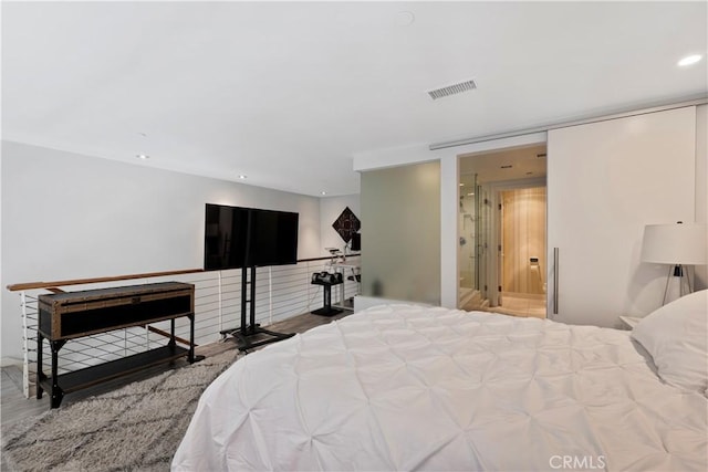 1100 Wilshire Blvd Unit 1707, Los Angeles, CA 90017 - bedroom with recessed lighting and ensuite bathroom