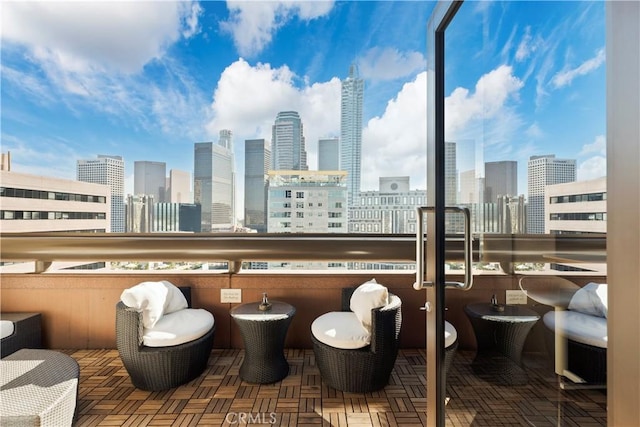 1100 Wilshire Blvd Unit 1707, Los Angeles, CA 90017 - patio / terrace featuring a view of skyline